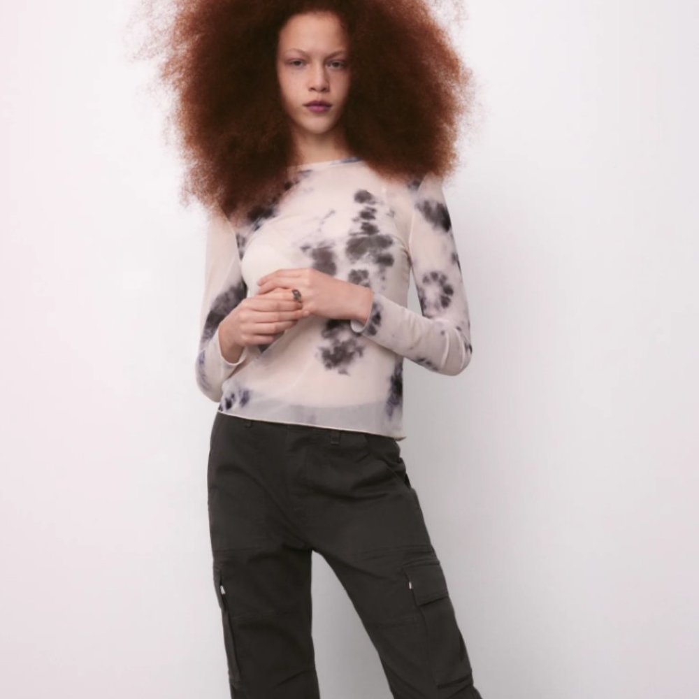 NWT Zara Tye Die Tulle Top